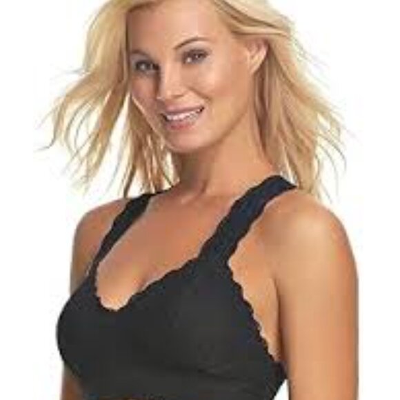 FELINA - BLACK LACE RACERBACK BRALETTE - LARGE - Picture 1 of 7